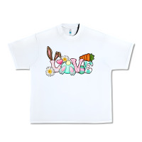 White Love Easter bunny Easter Day Urban Heavy Tee - CowGirlArtShop