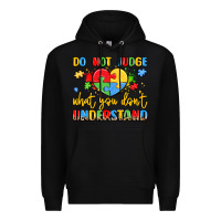 Black puzzle heart inclusivity message Premium Hoodie - LillyAllenDesigns