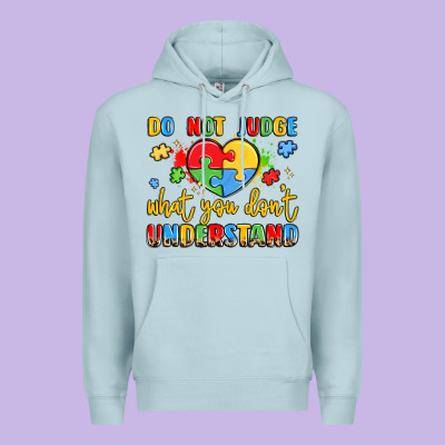 Puzzle Heart Inclusivity Message Premium Hoodie Designed By Lillyallendesigns