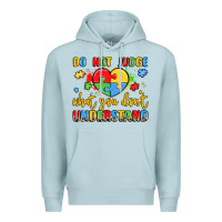 Blue Mist puzzle heart inclusivity message Premium Hoodie - LillyAllenDesigns