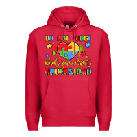 Cardinal puzzle heart inclusivity message Premium Hoodie - LillyAllenDesigns