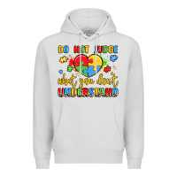 Dove Grey puzzle heart inclusivity message Premium Hoodie - LillyAllenDesigns