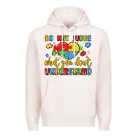 Pale Pink puzzle heart inclusivity message Premium Hoodie - LillyAllenDesigns