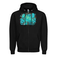 Black turquoise leopard background Zipper Hoodie - AdoDesignShop