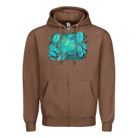 Chestnut turquoise leopard background Zipper Hoodie - AdoDesignShop