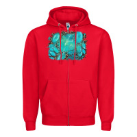 Red turquoise leopard background Zipper Hoodie - AdoDesignShop