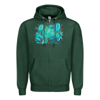 Sports Green turquoise leopard background Zipper Hoodie - AdoDesignShop