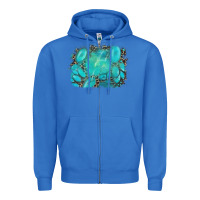 Turquoise Leopard Background Zipper Hoodie | Teevron