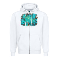 White turquoise leopard background Zipper Hoodie - AdoDesignShop