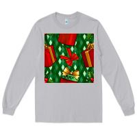Moon Dust christmas surprise gift box seamless pattern Long Sleeve Tee - BundleAndBundleShop