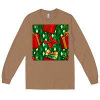 Toasted Coconut christmas surprise gift box seamless pattern Long Sleeve Tee - BundleAndBundleShop