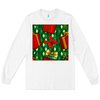 White christmas surprise gift box seamless pattern Long Sleeve Tee - BundleAndBundleShop