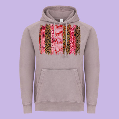 Valentine's Day Love Brushstrokes Vintage Hoodie Designed By Ranaportraitstore