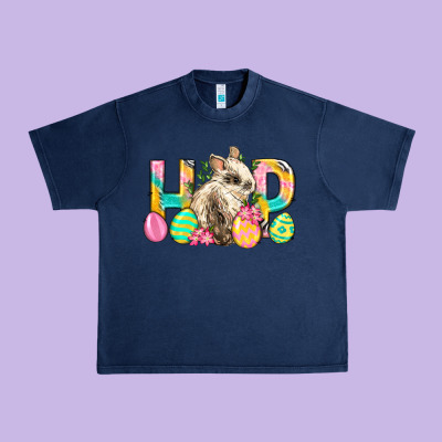 Hop Rabbit Easter Urban Heavy Tee Designed By Neo Western