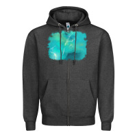 Charcoal Heather turquoise background Zipper Hoodie - AdoDesignShop