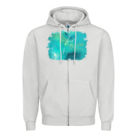 Dove Grey turquoise background Zipper Hoodie - AdoDesignShop