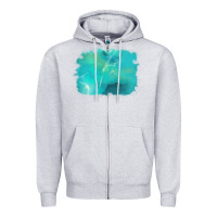Heather Grey turquoise background Zipper Hoodie - AdoDesignShop