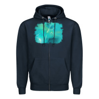 Navy turquoise background Zipper Hoodie - AdoDesignShop