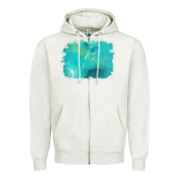 Oatmeal Heather turquoise background Zipper Hoodie - AdoDesignShop