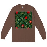 Chestnut christmas ornaments seamless  pattern Long Sleeve Tee - BundleAndBundleShop