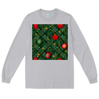Moon Dust christmas ornaments seamless  pattern Long Sleeve Tee - BundleAndBundleShop
