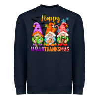Navy happy hallothanksmas gnomes Heavyweight Sweatshirt - texasbilliewilder
