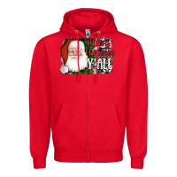 Red santa merry christmas y'all Zipper Hoodie - AdoDesignShop