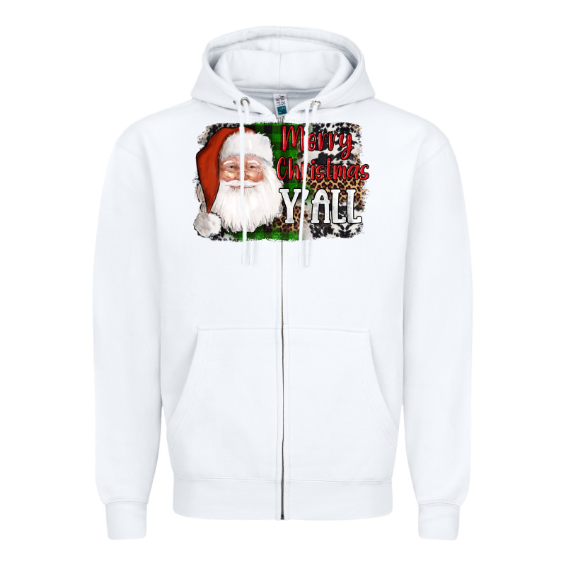 Santa Merry Christmas Y'all Zipper Hoodie by AdoDesignShop | Teevron