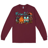 Burgundy born to camp Long Sleeve Tee - JahusDesignShop