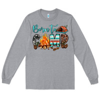 Heather Grey born to camp Long Sleeve Tee - JahusDesignShop