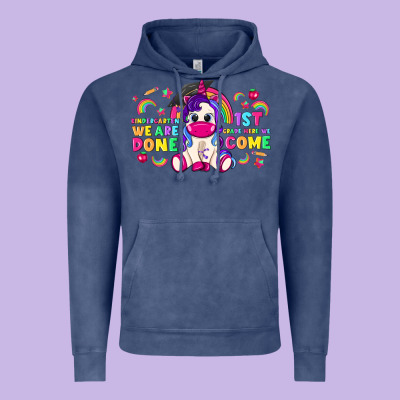 Kindergarten We Are Done 1st Here We Come With Unicorn Vintage Hoodie Designed By Texasbilliewilder