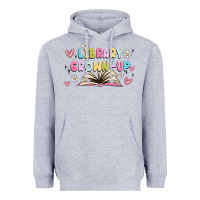 Heather Grey library grown up Heavyweight Hoodie - MaliasSmallBusiness