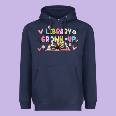 Library Grown Up Heavyweight Hoodie Designed By Maliassmallbusiness