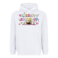 White library grown up Heavyweight Hoodie - MaliasSmallBusiness