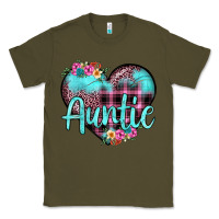 Army Green auntie leopard turquoise heart Classic Tee - JahusDesignShop