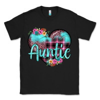 Black auntie leopard turquoise heart Classic Tee - JahusDesignShop