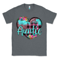 Charcoal Heather auntie leopard turquoise heart Classic Tee - JahusDesignShop