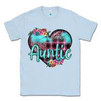 Dusty Blue auntie leopard turquoise heart Classic Tee - JahusDesignShop