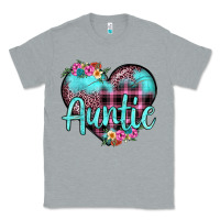 Heather Grey auntie leopard turquoise heart Classic Tee - JahusDesignShop
