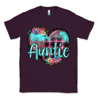 Plum auntie leopard turquoise heart Classic Tee - JahusDesignShop