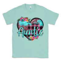 Seafoam auntie leopard turquoise heart Classic Tee - JahusDesignShop