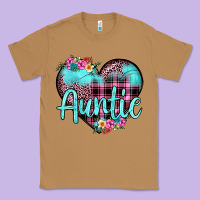 Auntie Leopard Turquoise Heart Classic Tee Designed By Jahusdesignshop