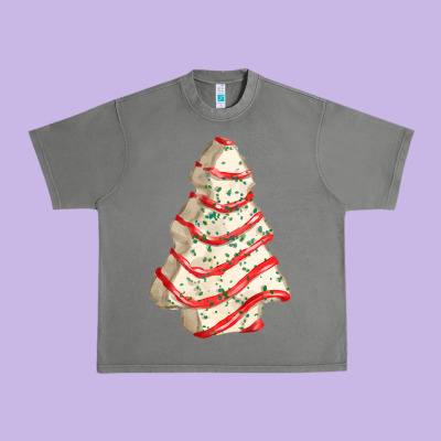 White Christmas Cake Urban Heavy Tee Designed By Fadigitalartstudio