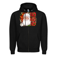 Black christmas ho ho ho santa clause Zipper Hoodie - AdoDesignShop