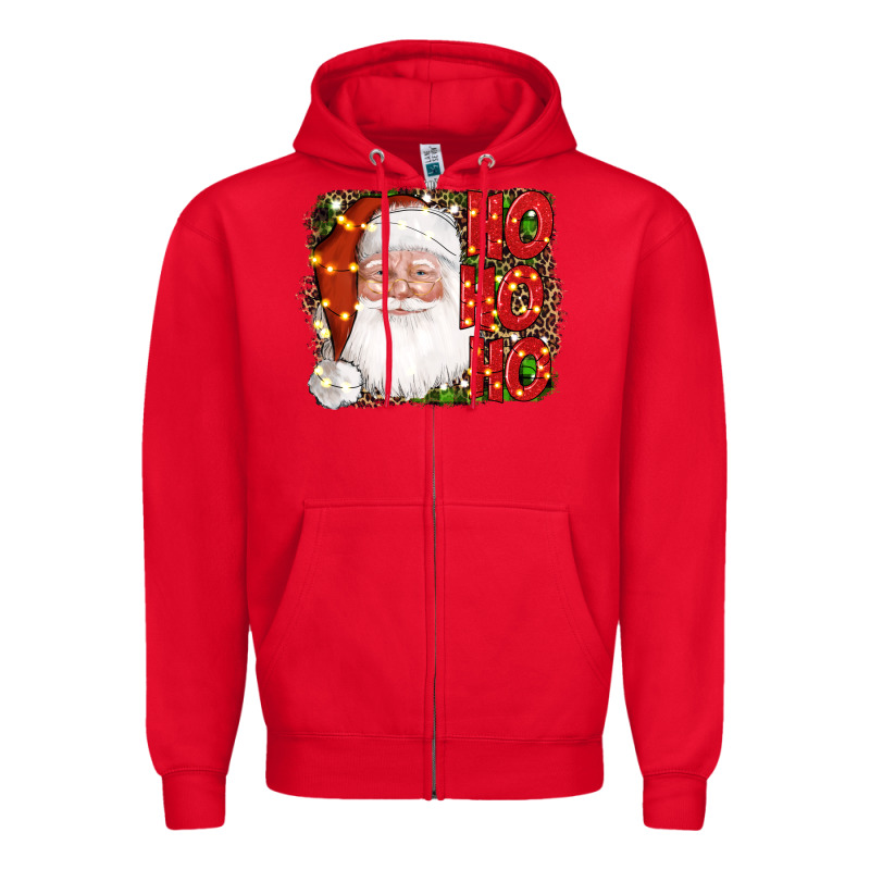 Christmas Ho Ho Ho Santa Clause Zipper Hoodie by AdoDesignShop | Teevron