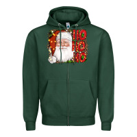 Sports Green christmas ho ho ho santa clause Zipper Hoodie - AdoDesignShop