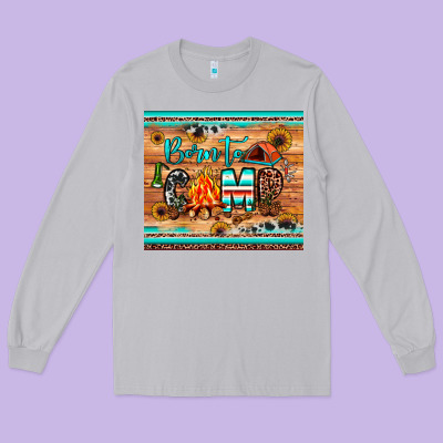 Born To Camp Long Sleeve Tee Designed By Jahusdesignshop