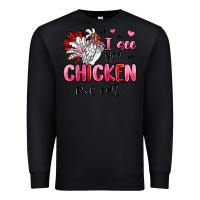 Black i see you chicken out Premium Sweatshirt - MaliasSmallBusiness