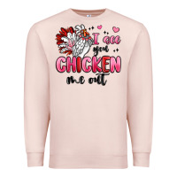 Pale Pink i see you chicken out Premium Sweatshirt - MaliasSmallBusiness