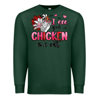 Sports Green i see you chicken out Premium Sweatshirt - MaliasSmallBusiness